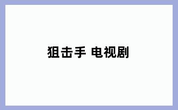 狙击手 电视剧